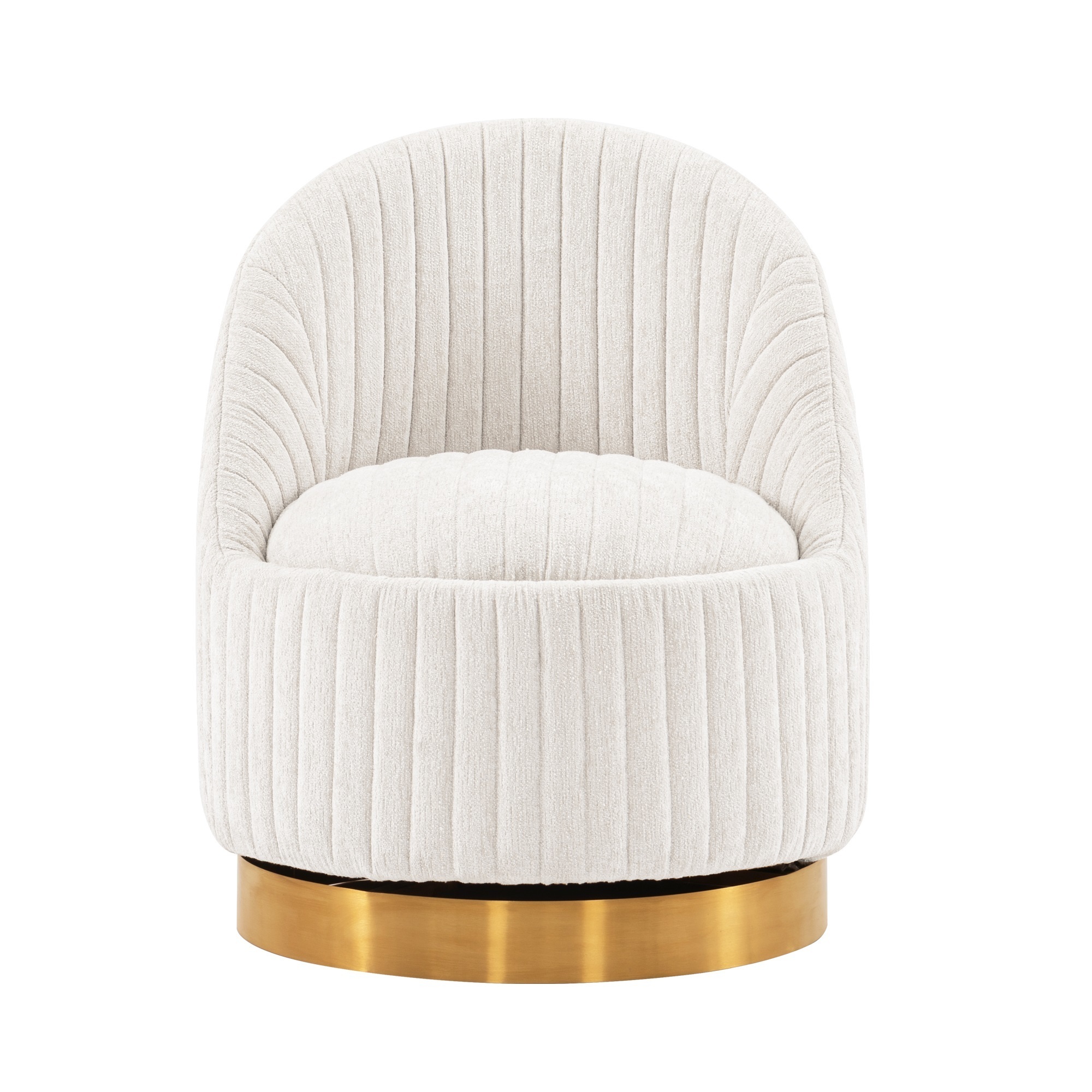 Manhattan Comfort, Modern Leela Swivel Boucle Accent Chair in Cream, Primary Color Cream, Included (qty.) 1 Model# AC058